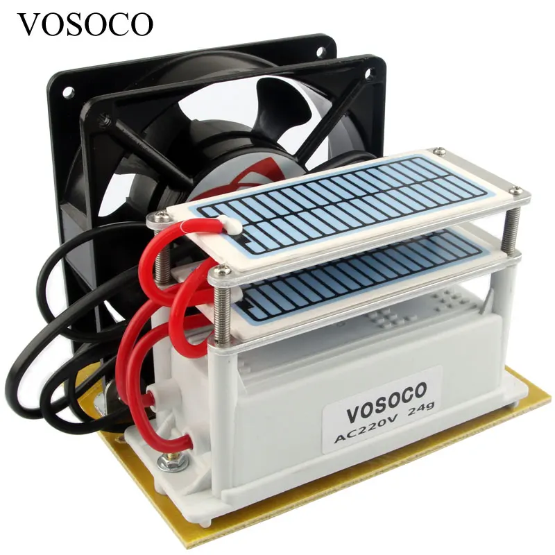

Ozone Generator Air cleaner purifier 220V 24g/h with Double Sheet Ceramic Plate Long Life Ozonizer Sterilizer Fan Excellent Heat