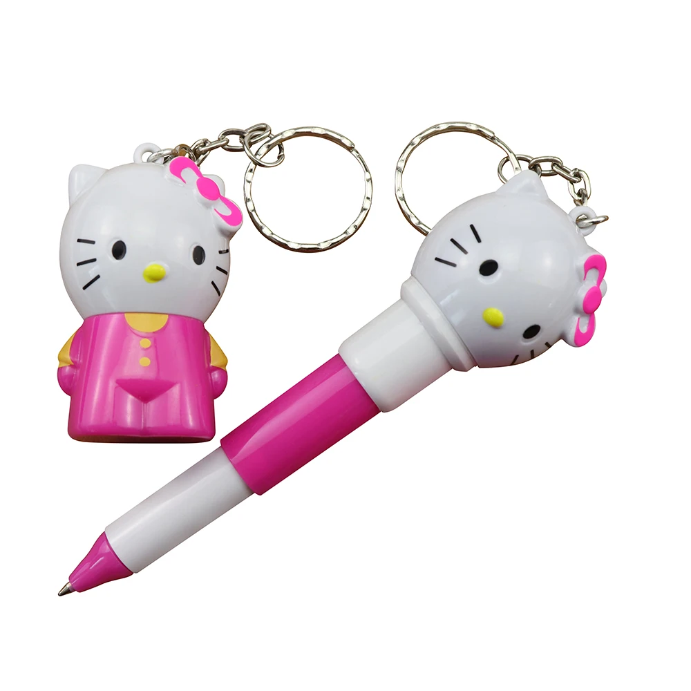 Милая маленькая Kitty Выдвижная Шариковая ручка kawaii выдвижная 0 7 мм синие Бусины