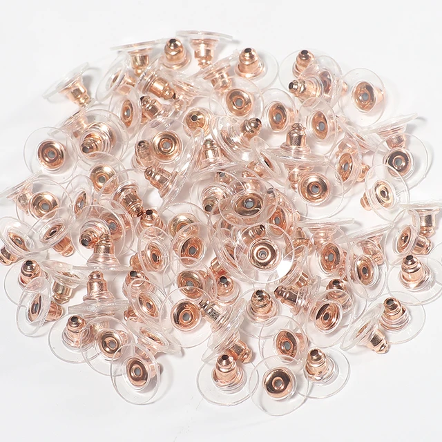 Wholesale Clear Plastic Ear Hooks Back Post Nuts Rubber Earring