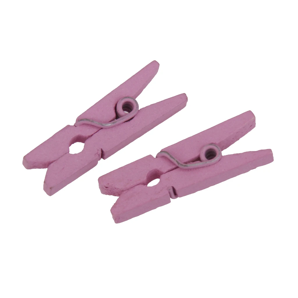 50 Mini Wooden Craft Pegs Clothespin Paper Photo Clothes Clips for Scrapbooking