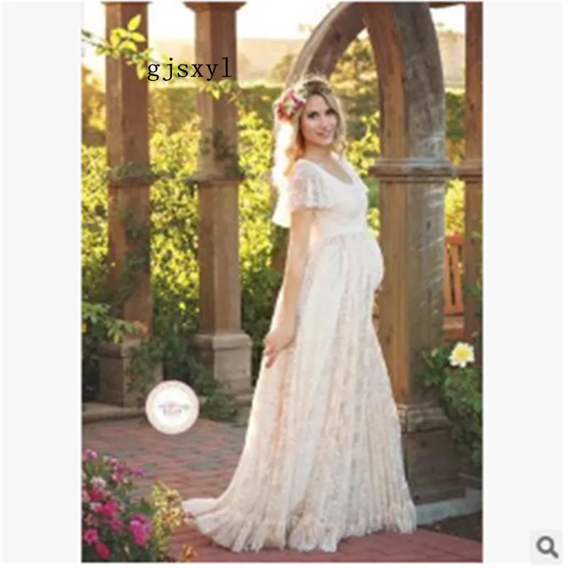 

New 2017 Europe and the United States women's lace women's frilly short-sleeved dress dress photography fly sleeve dress