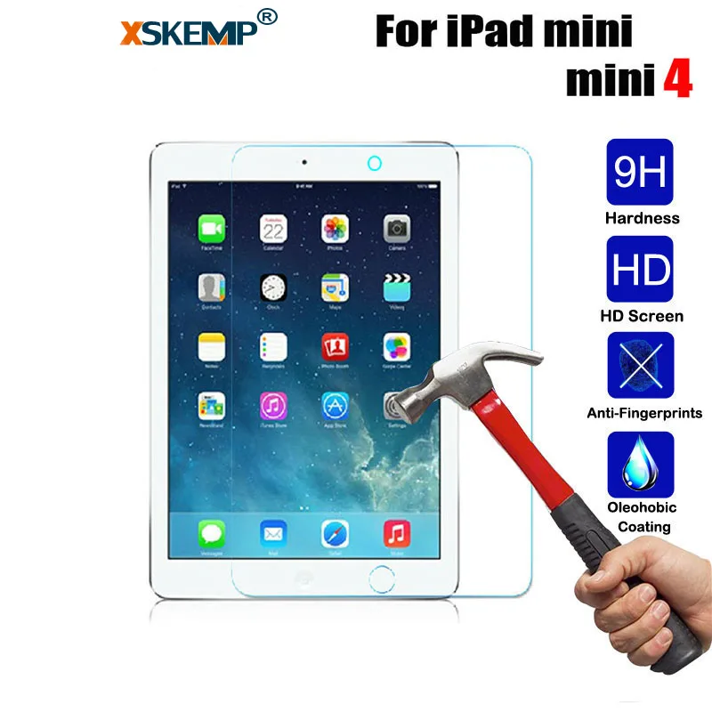 

XSKEMP 9H Hardness Real Tempered Glass Film For Apple iPad mini 4 Scratch Proof Ultra Thin Anti-Scratch Tablet Screen Protector