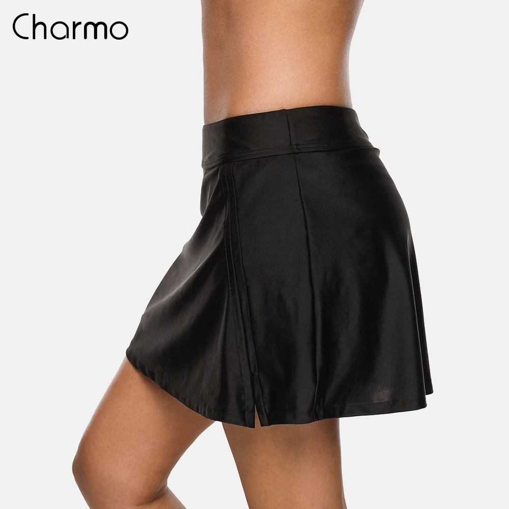 Charmo Для женщин бикини дно Плавание Мужские Шорты для купания Ban однотонные Юбка