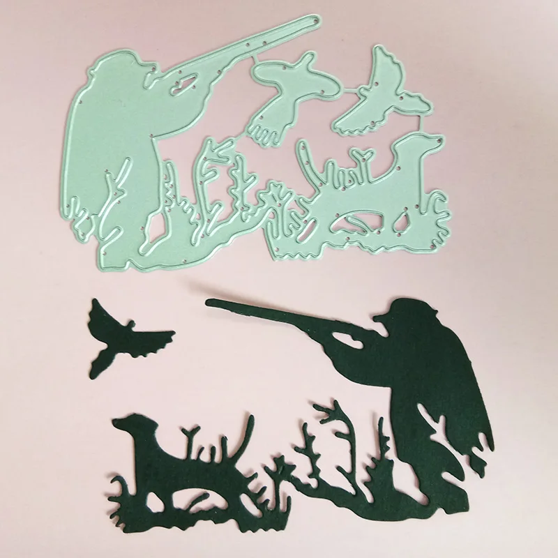 

HamyHo Hunting Man Frame Metal Steel Cutting Dies Decorative Scrapbooking DIY Stencils Embossing Dies for Making Paper Cards