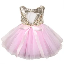 Коллекция года, летнее платье-пачка с блёстками для девочек, детские праздничные платья принцессы для маленьких девочек на день рождения, под свадебное платье без спинки, платье на выпускной, детская одежда