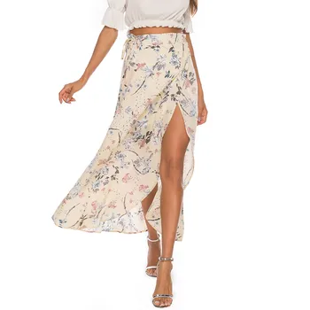 

KLV 2019 Summer new style Ladies Womens Gypsy Long Jersey Bodycon Maxi Skirt Ladies Skirt free shipping D4