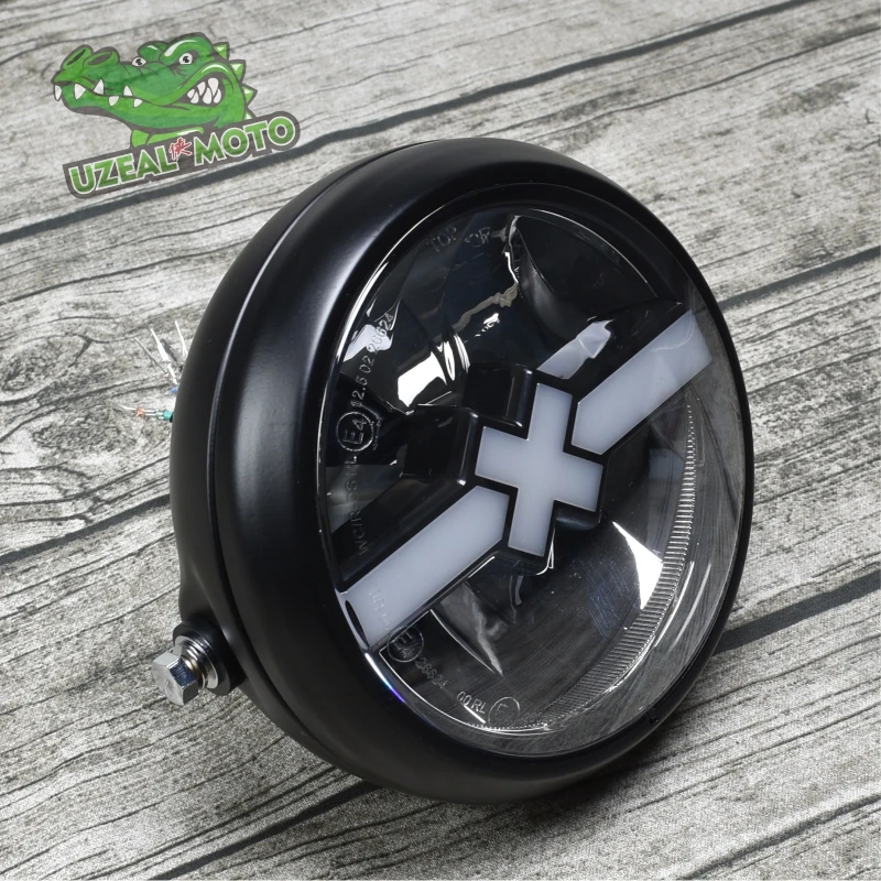  JUTE Universal Motorcycle modification Headlamp X-type LED head light superbright headlight - 33040708156