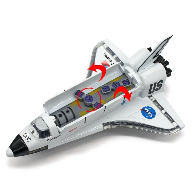 Goede Legering Space Shuttle Gegoten Ruimte Craft Ruimte Vliegtuig, ruimteschip Model 19 Cm Lengte W Licht En Muziek