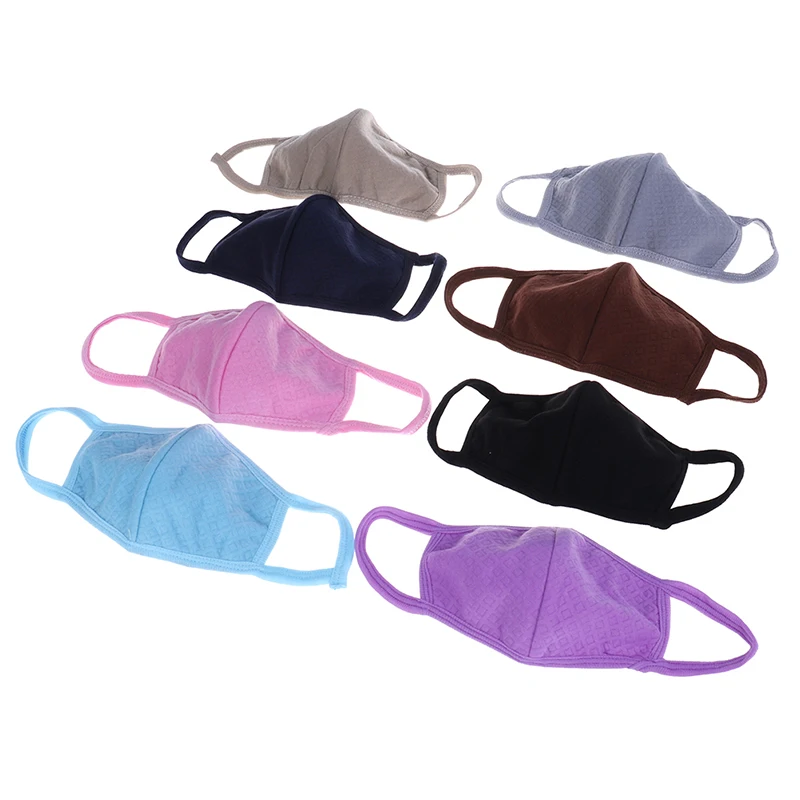 

1PC Cotton Dustproof Mouth Face Mask Unisex Kpop Black Solid Cycling Anti-Dust Cotton Facial Protective Cover Masks