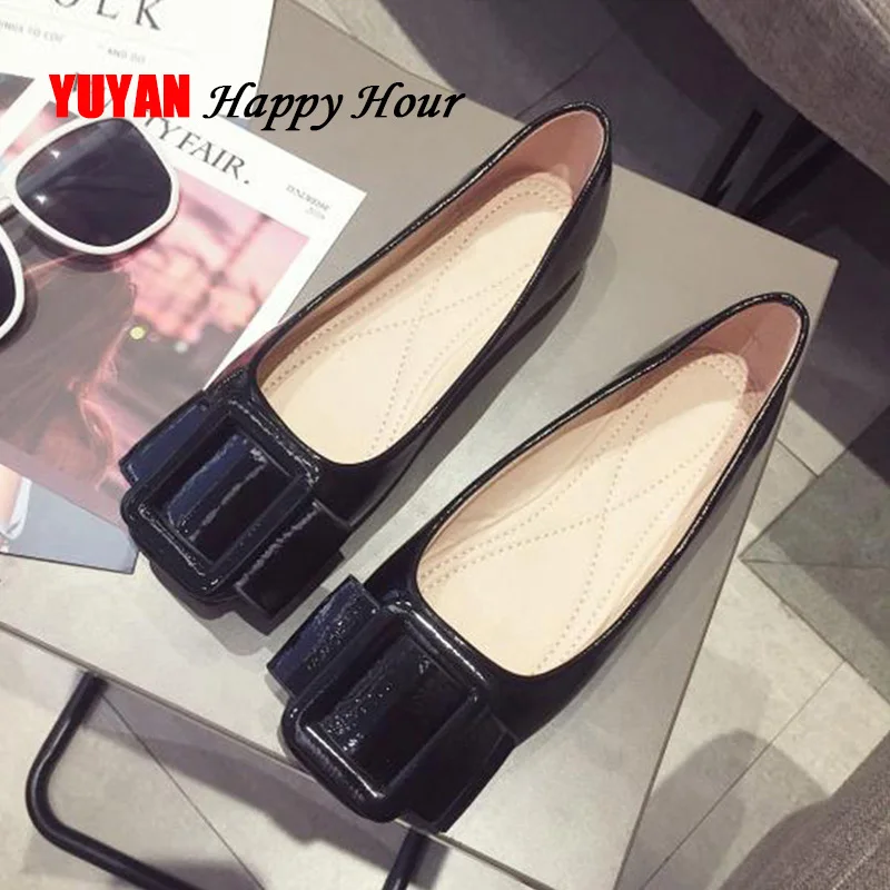 Flats Women Fashion Shoes Brand Soft Leather Flat Boat Shoes Plus Size Women's Flats Black Pink YX309