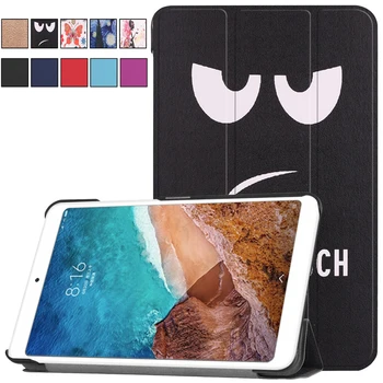

Ultra-thin Painted magnetic Smart Flip Tablet Cover For Xiaomi Mi Pad 4 Case PU + PC Material Black Case For xiao mi Mi pad4 8'