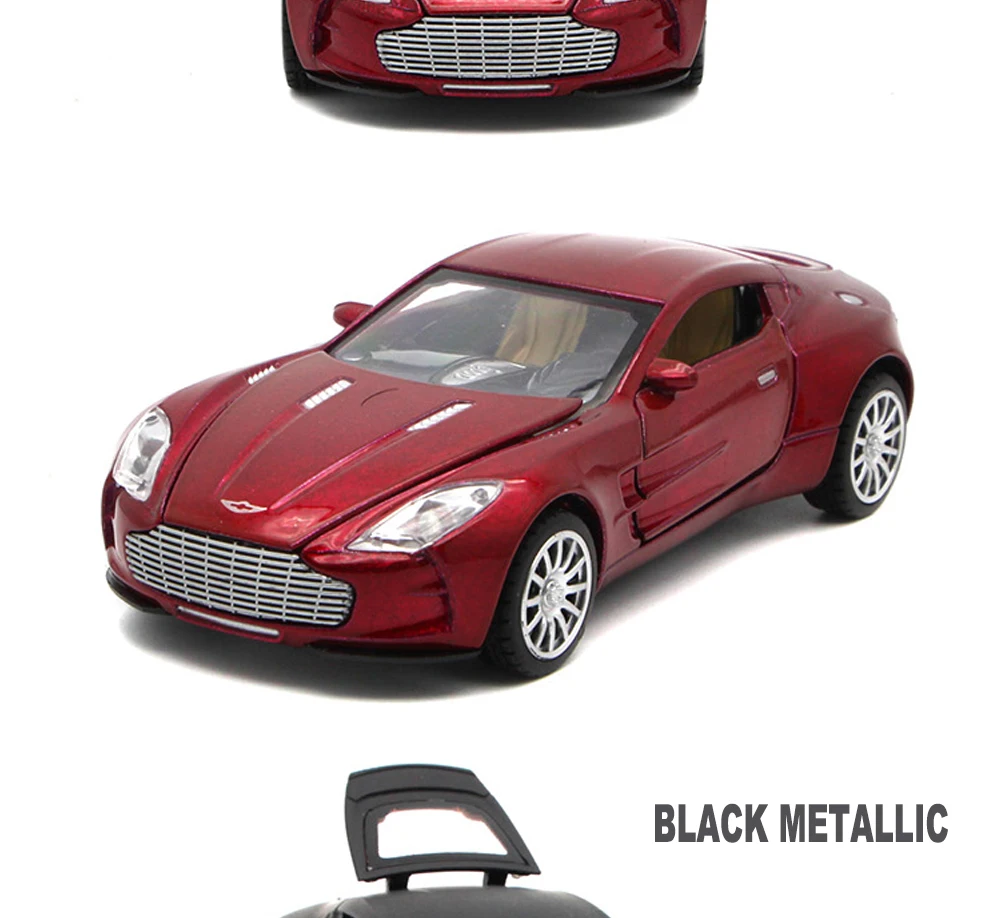 Aston Martin One-77 металлические игрушечные машинки, модель 1/32 литья под давлением, детский подарок с функцией оттягивания/музыка/светильник/открываемая дверь