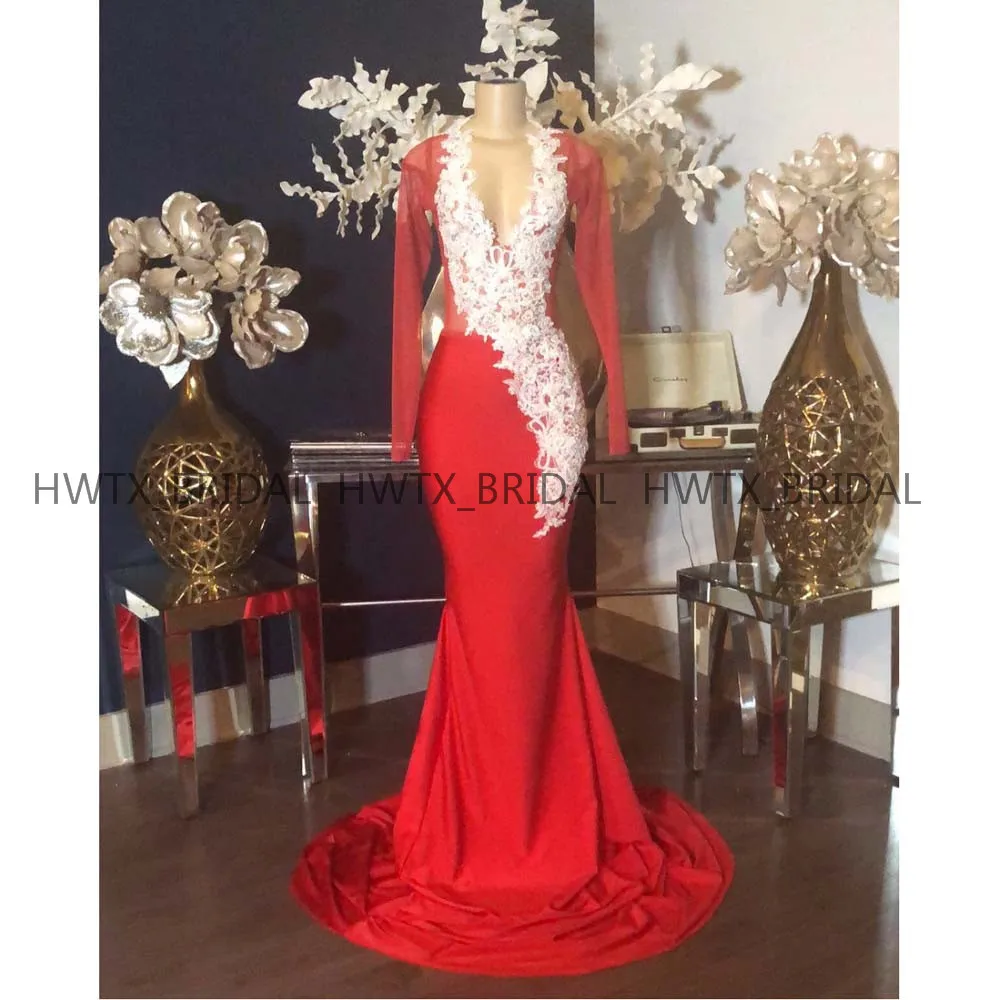 gown white and red