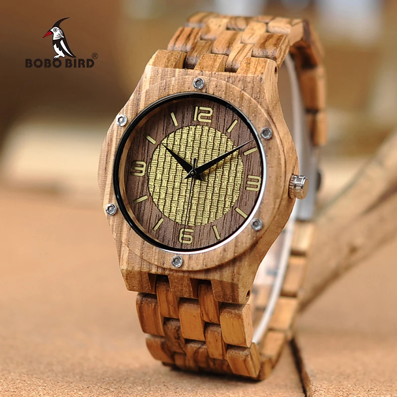 BOBO BIRD Bamboo Wooden Watches Men quartz wrist watch as gifts in wood box erkek kol saati