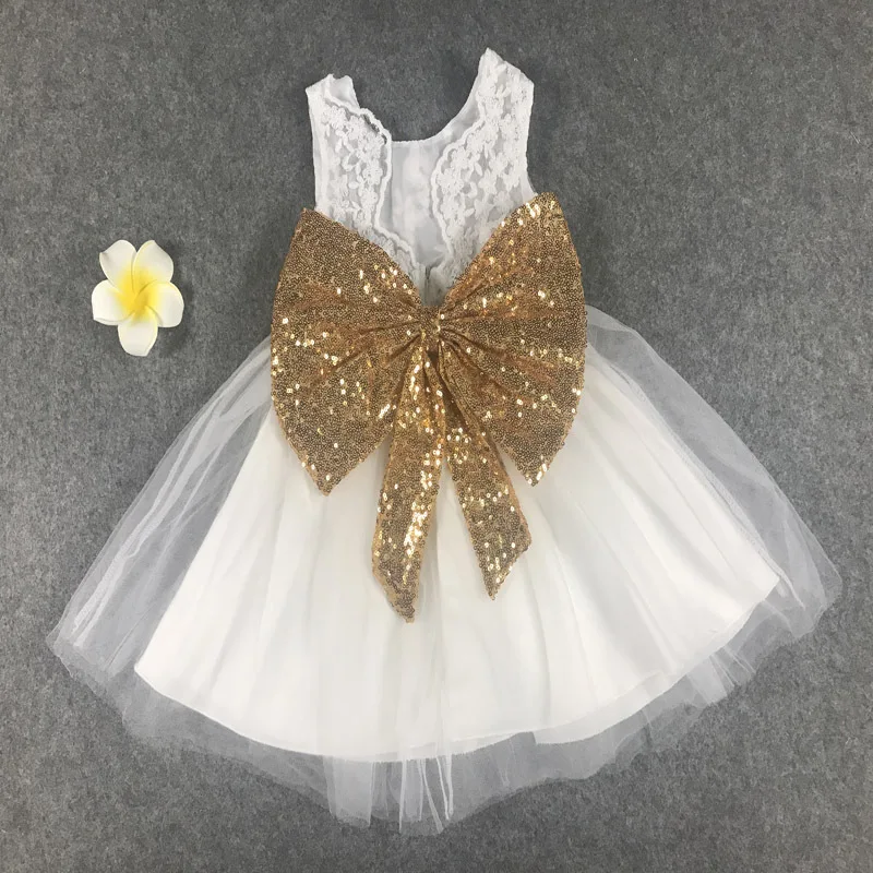 1-6year Female children Princess dress  Kids Clothing  sequined bow gauze girl's fashion vest dress (5)