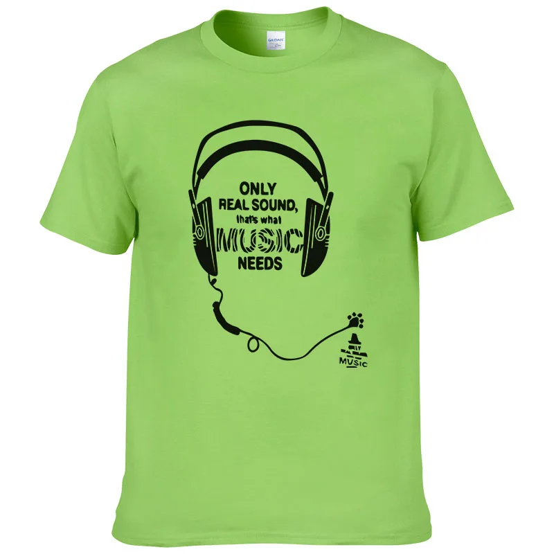 2018 Summer Men T Shirts Fashion 2017 Headset Music Printed Casual Shirt Brand T-shirt Cotton Cool Tees Tops Homme | Мужская одежда