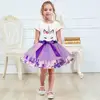 Unicorn Clothing Sets Baby Girls Clothes 2022 Summer Princess Party Unicorn Colorful tutu Dress Kids Birthday Ball Gown Dresses ► Photo 2/6