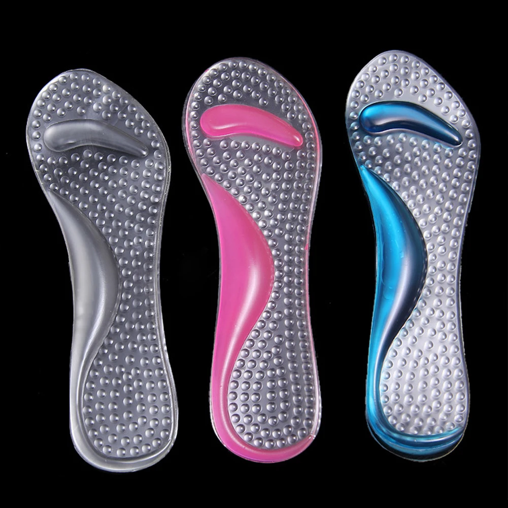 Полная длина стельки из силиконового геля для снятия боли в ногах, стельки для обуви, стельки для поддержки стопы, защита пятки, массажные стельки