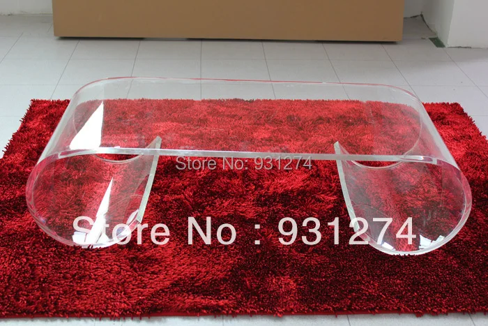 ONELUX Clear Acrylic Coffee Tea Table, Modern Lucite Side Magazine Table ,Perspex Sofa Tables/ Living Room Furnitures