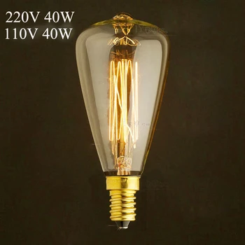 

ST48 Edison Bulb E14 Socket Base 110V/220V 40W Vintage Incandescent bulb