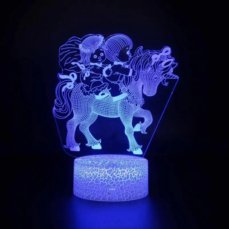 Лошадь Новинка Usb Led 3D лампа Детская комната украшения 3D ночник 7 цветов Изменение 3d светильники - Испускаемый цвет: DF