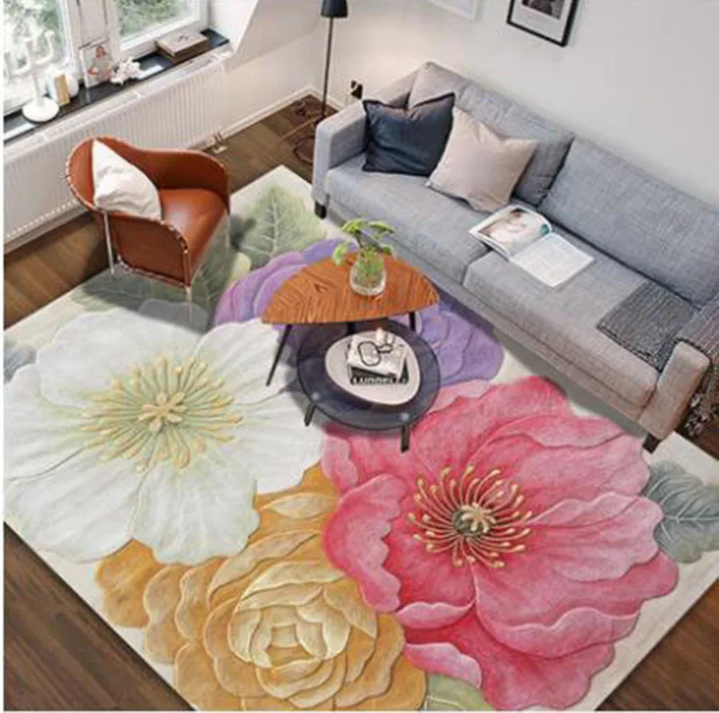 High-end acrylic hand-made carpet custom-made Chinese style living room bedroom study tea table kang blanket full spread mat rug High-end acrylic hand-made carpet custom-made Chinese style living room bedroom study tea table kang blanket full spread mat rug