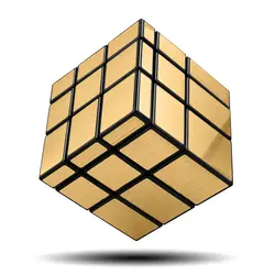 D-FantiX Qiyi зеркальный куб 3x3 магический куб 3x3x3 головоломка с быстрым кубом обучающие игрушки для детей серебристый/золотистый зеркальные