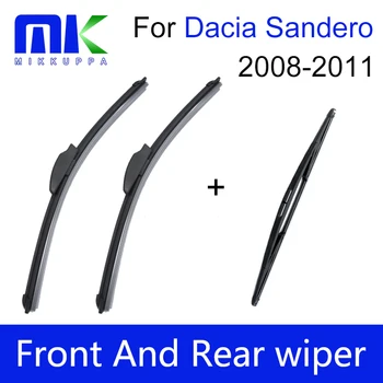 

Front & Rear Wiper Blades For Dacia Sandero 2008 2009 2010 2011 Windshield Windscreen Wiper Silicone Rubber Auto Car Accessories