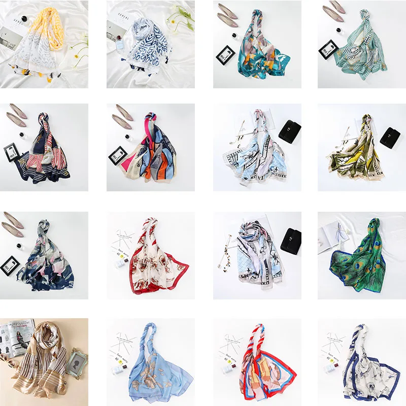 

Oversized Women Natural 100%Silk Satin Scarf Long Scarves Starry 180*90cm Summer Sunscreen Shawl Poncho Capes Headscarf Hijab