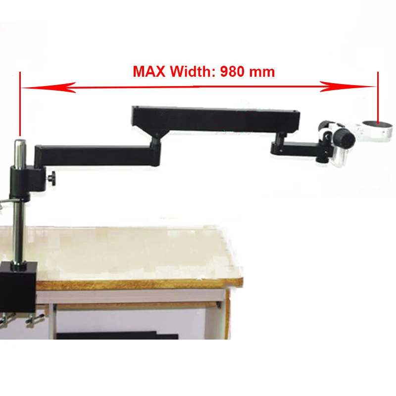 Microscope Rocker Arm Gimbal Bracket Multi-directions Adjustable Multi-angle Rotatable Stand with Column for Stereo Microscope