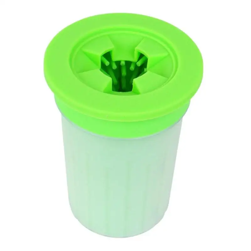 Мягкая силиконовая чашка для чистки ног питомца для кошки собаки Массажная щетка для ног - Цвет: Зеленый