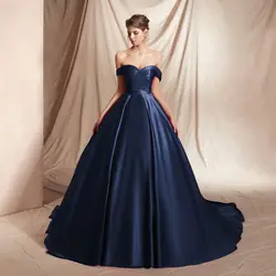 Темно-синие вечерние платья 2019 Vestidos De Fiesta Largos Elegantes De Galaabiti da cerimonia da sera Выпускные платья бальное платье