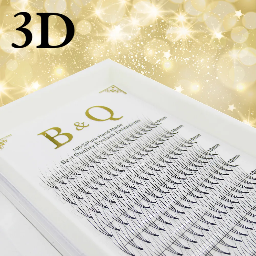 

1Tray Premade Volume Eyelash Fans 3D Silk Russian Eyelashes Extension 0.07/0.10 Thickness Professional Cilia Extension Kit BK1