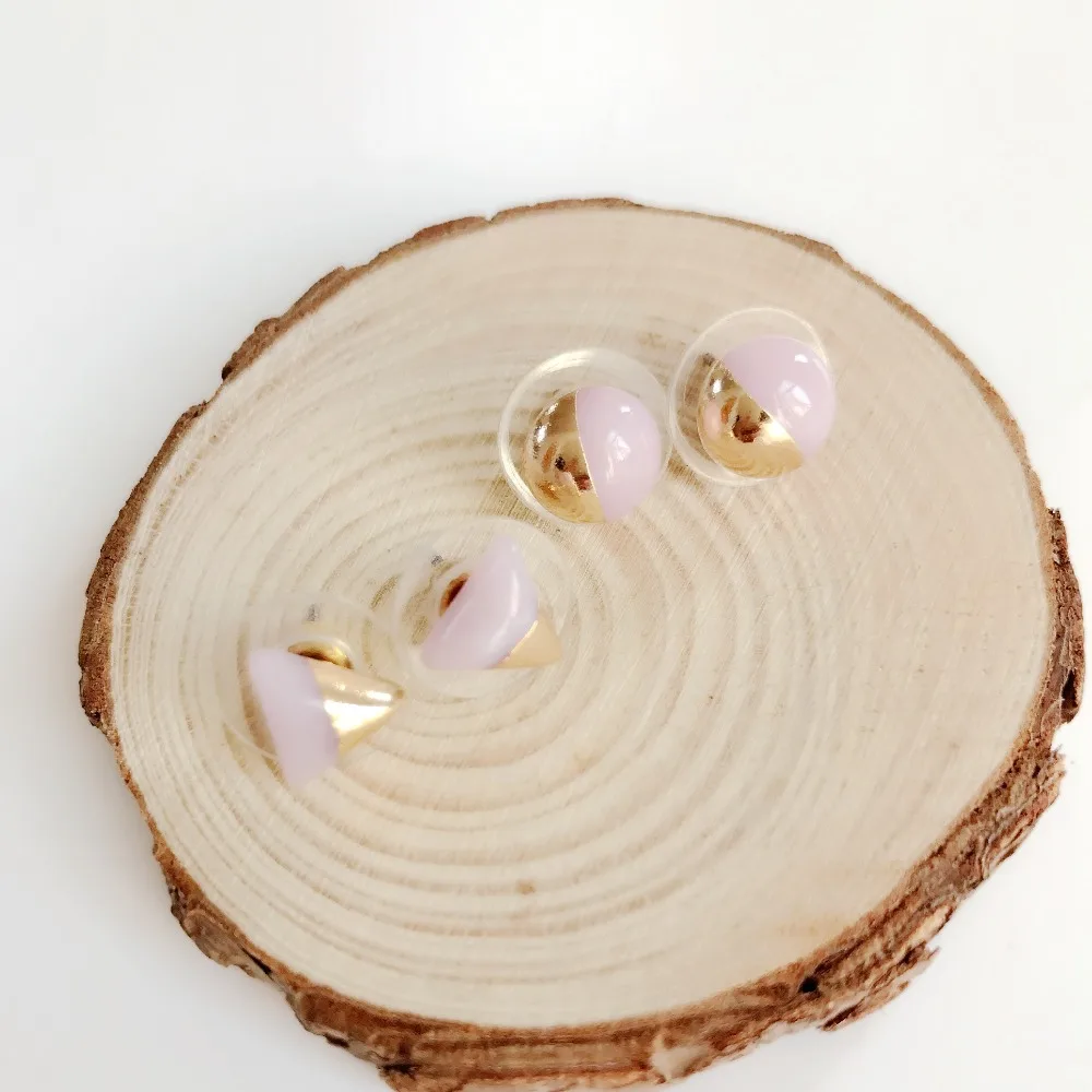 

Free Shipping Sweet Cute Pink Round Triangle Fashion Earring Stud