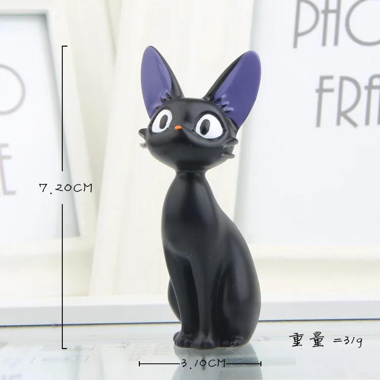 Черная кошка jiji и Белый Кот Кики Услуги DIY куклы animiation фигурку Дети Игрушечные лошадки подарок Миниатюрная модель кукольный дом - Цвет: Big Black Cat