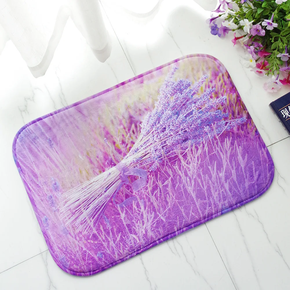 Lavender Shower Room Water Uptake Non slip Doormat For Entrance Door