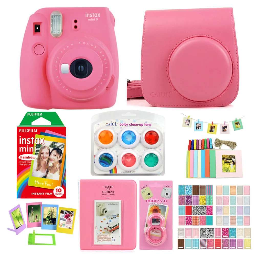 Fujifilm Instax Mini 9 Instant Printing Camera with Film Photo Paper Camera Protection Case Bag Accessories Bundle Gift Wedding - Цвет: A