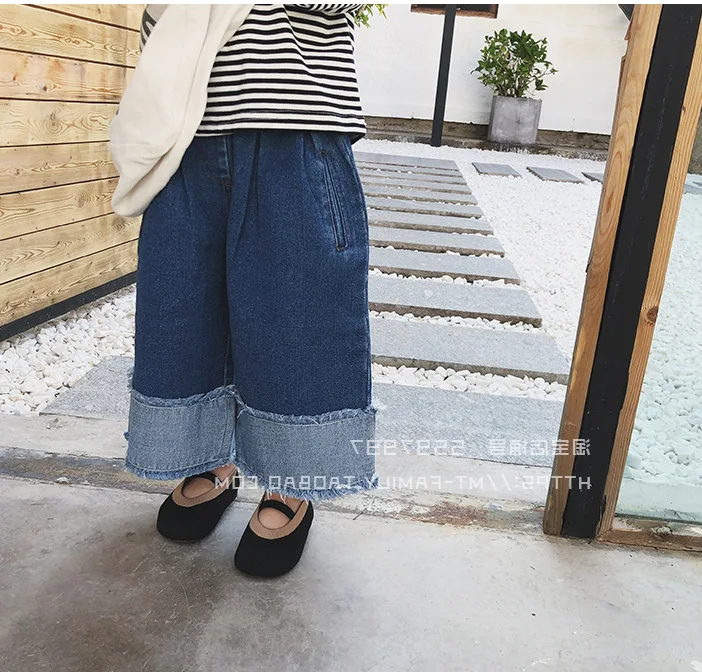 

2019 New Spring Item Girl Wide Leg Jeans Pant Fashion Design