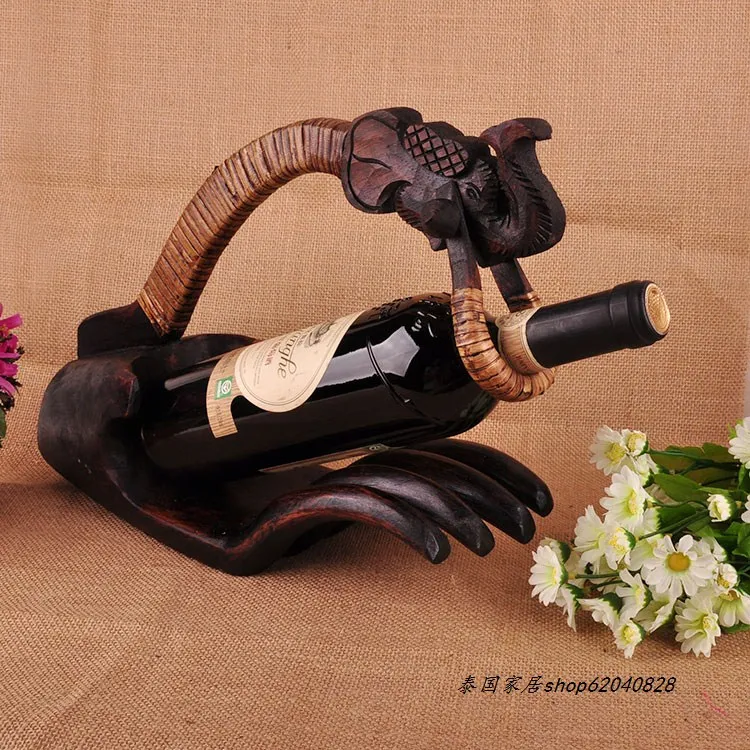 Креативное уникальное украшение для дома ремесла деревянная стойка для вина ручной работы Подарочное украшение деревенский