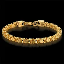 Pulsera de oro de acero inoxidable de moda, pulseras de cadena de bicicleta para mujer, joyería de eslabones Vintage para mujer, pulseras de 7 pulgadas, pulsera de mujer de 5MM