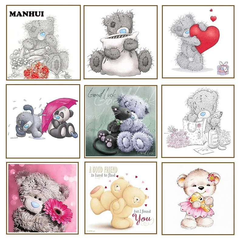 

Diy Diamond Embroidery Painting Cute Cartoon Bear Series Cross Stitch Resin Full Square Diamond Painting home decor 14