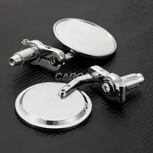 Бесплатная доставка Chrome Круглый Мотоцикл 7/8 “Руль Зеркала Для Honda Suzuki Kawasaki Yamaha KTM Триумф Ducati Vespa…