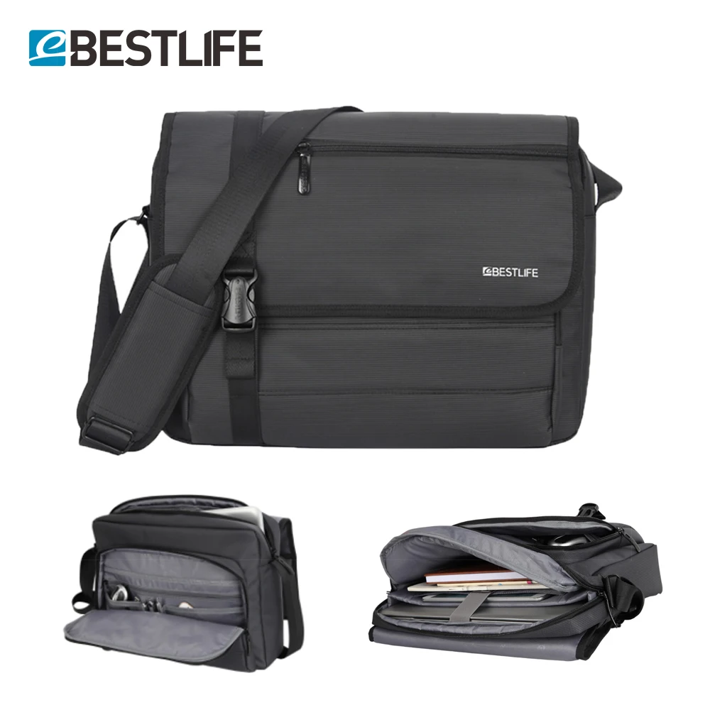 GRAYBESTLIFE Male Shoulder Messenger Bags Large Waterproof Satchel for Men Boys Nylon Gray Black