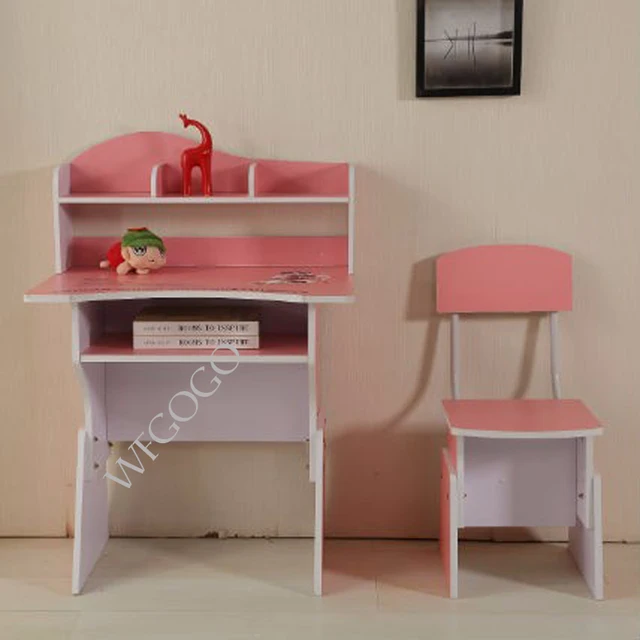 kids pink wooden student study table with chair on aliexpress com