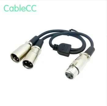 

3 pin XLR Female To Dual XLR Male Audio Splitter Microphone Cable 50cm , By DHL