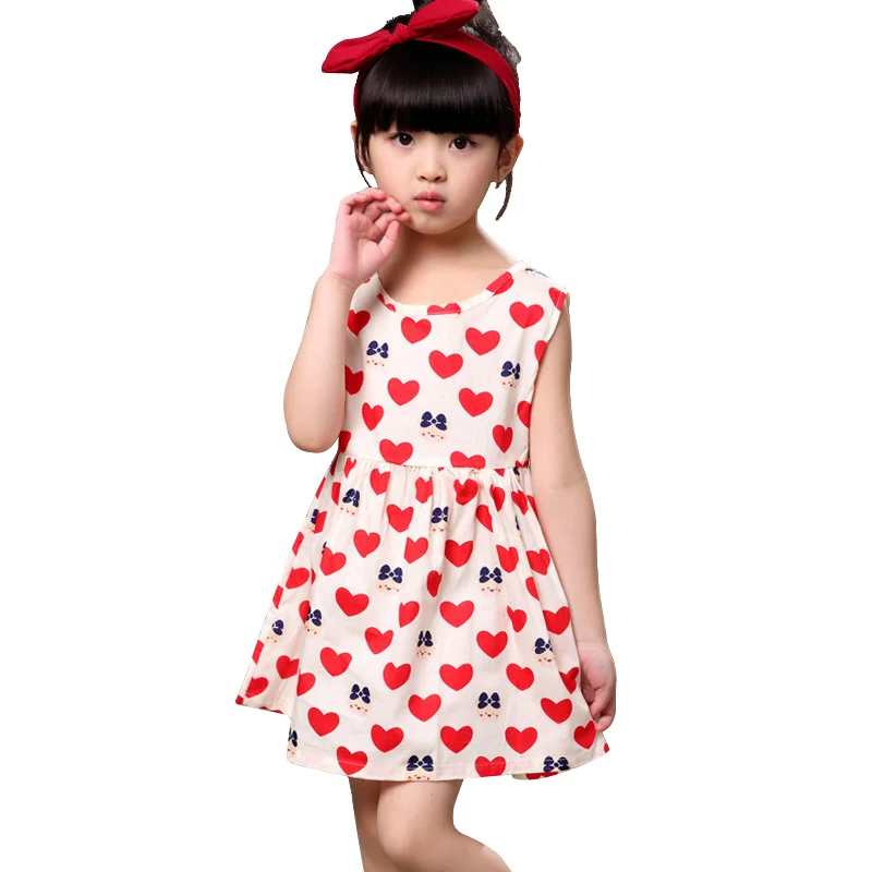 Hilenhug/Детское платье для девочек; летняя одежда для детей; модные платья принцессы без рукавов в цветочек для девочек 3-7 лет