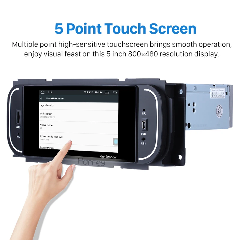 Clearance Harfey 5 inch Android 6.0 HD Touchscrenn Car Radio Head Unit For 2001 2002 2003 2004 2005-2007 Chrysler 300M PT Cruiser Sebring 2