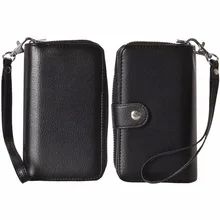 2 in1 wallet with iphone case for iphone 6/6s 6/6splus multi-color wallet purse Lichee Leather Zipper Wallet pouch Phone Cases