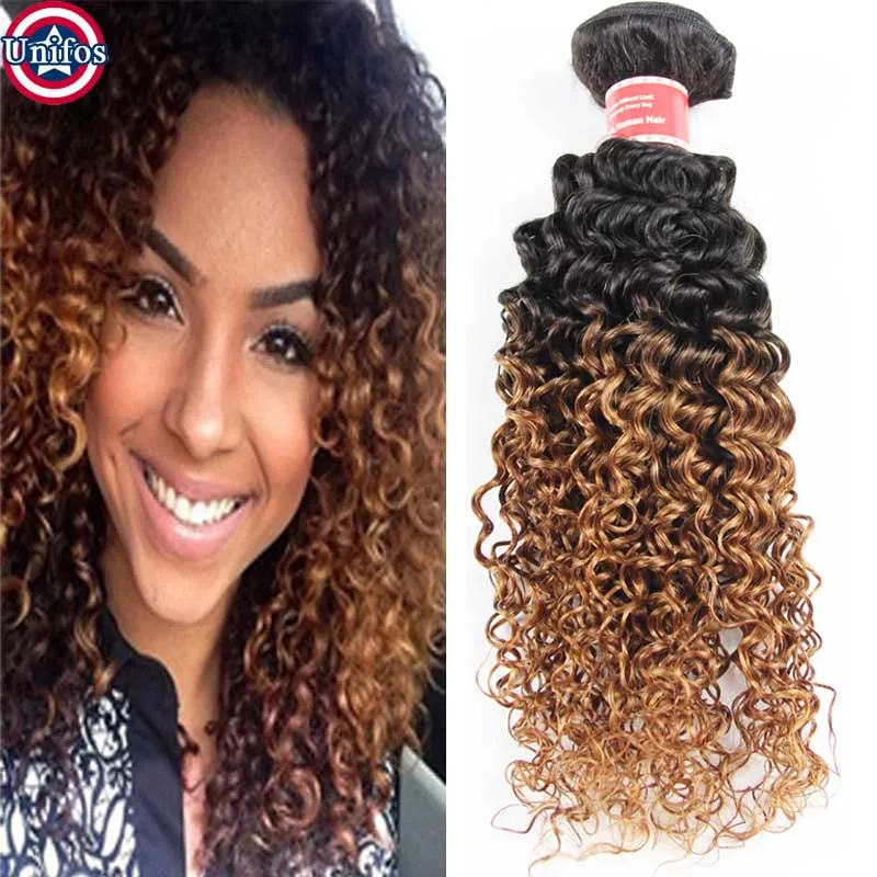 Ombre Malaysian Curly Hair Weave Ombre Hair Extensions Two Tone