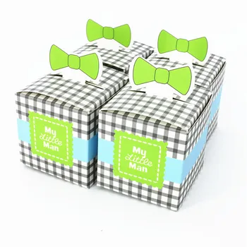 

50PCS square bowknot Paper Boxes Candy Box Wedding Favors Gift Sweet Favour Holder Party Birthday Baby Shower Supply